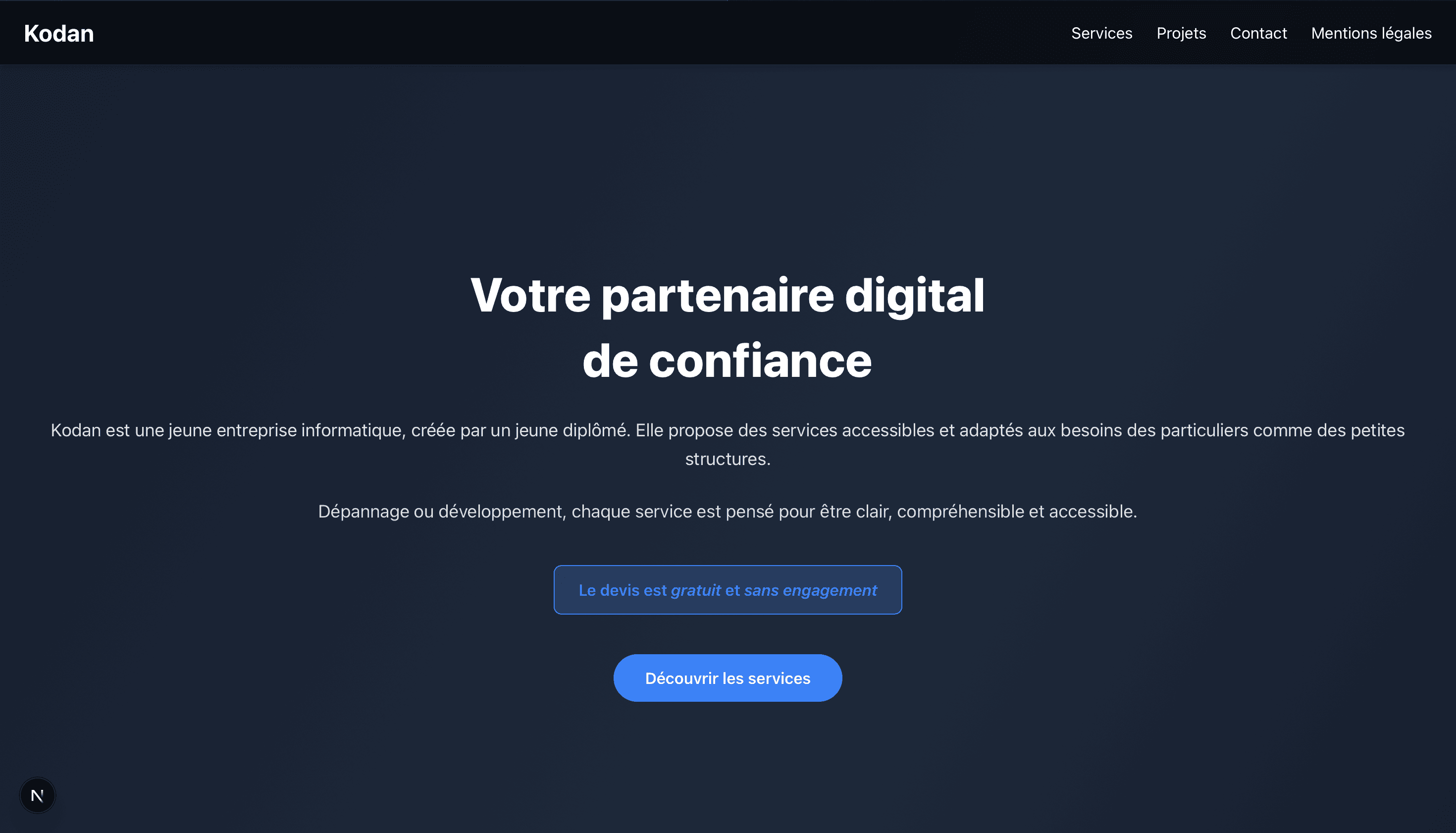Illustration du projet Kodan - Site vitrine